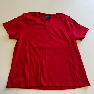 KAREN Scott V-neck casual cotton top L